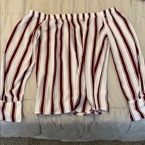 Off the shoulder long sleeve blouse